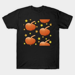 Pumpkins and Stars Tile (Maroon) T-Shirt